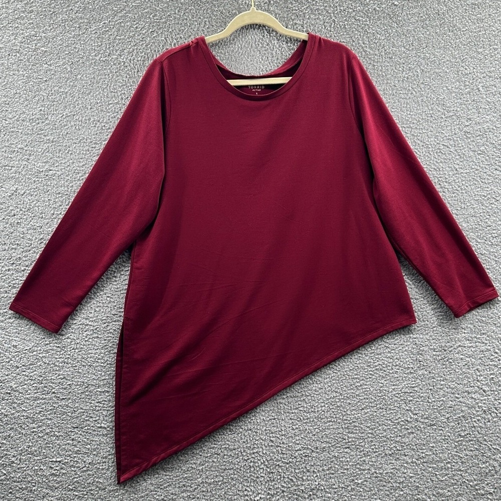 Torrid Women Minimalist Tunic Top 1X Asymmetrical Hem Active Relaxed Athleisure